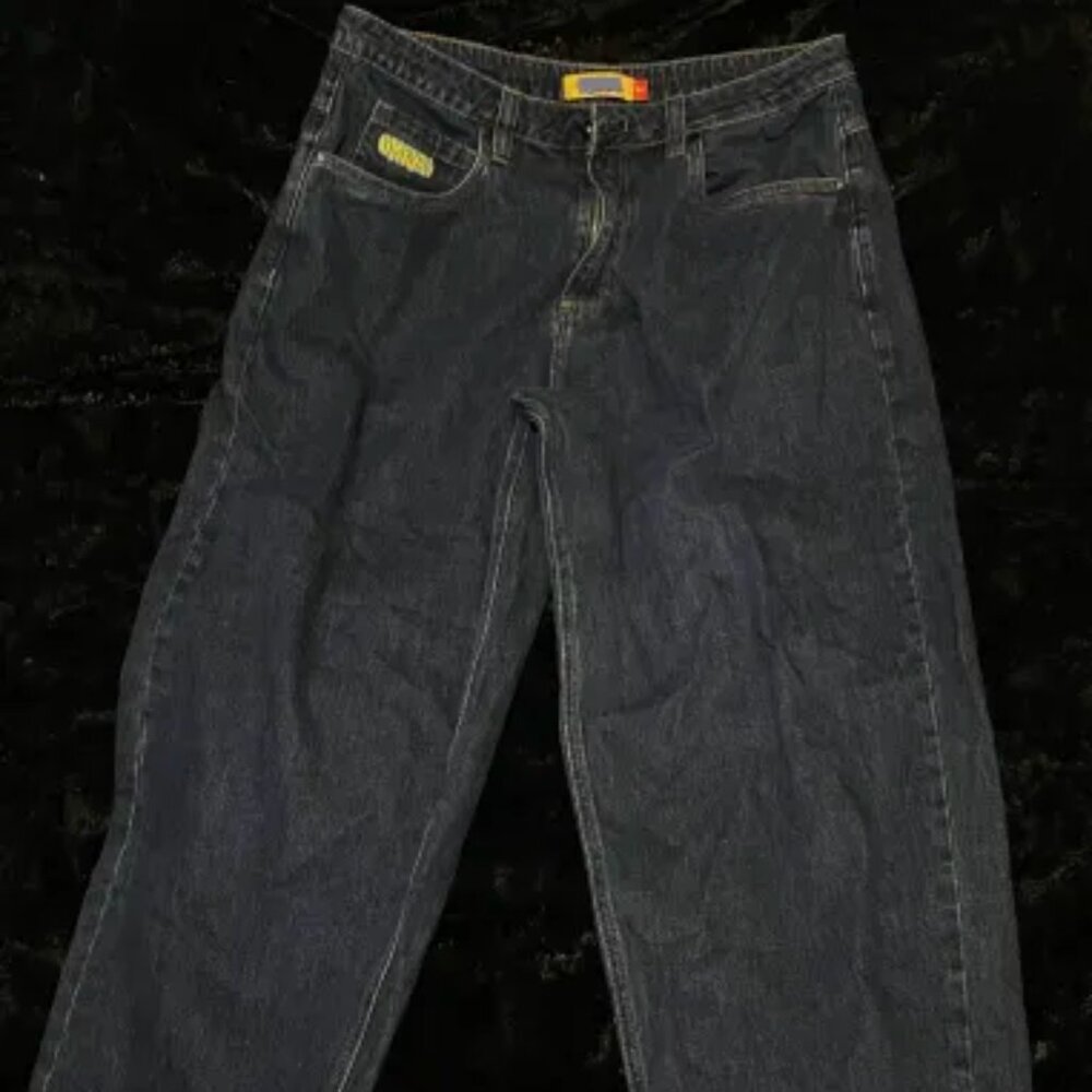 Dark Blue Baggy Y2K Empyre Skater Jeans Zumiez